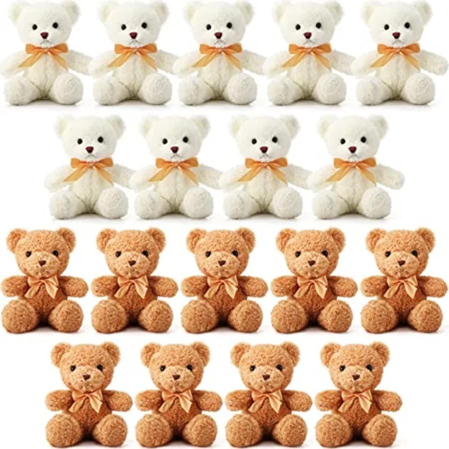 Set di 18 Orsacchiotti di Peluche, 30 cm, Morbidi Giocattoli per Bambini, Ideali per Regali di San Valentino e Baby Shower