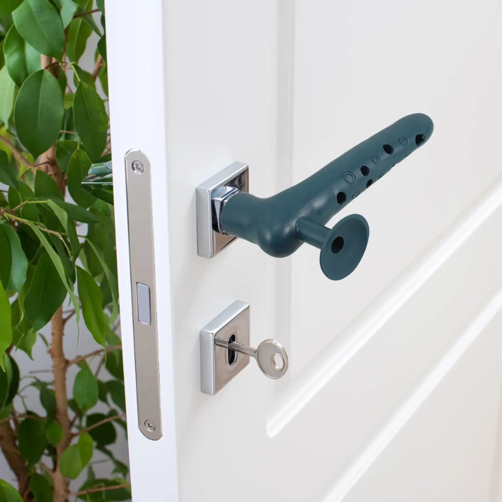 4 Pezzi Coperture Protettive per Maniglie Porta in Silicone Morbido, Fermaporta a Ventosa, Cuscinetto Anti-Collisione per Pareti e Mobili