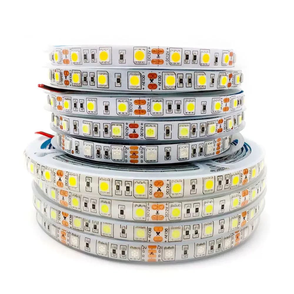 Striscia LED 5m 5050 IP65 IP67 IP68 Impermeabile 12V 24V 60Led Bianco/Rosso/Blu/Verde/RGB Nastro LED per esterni/Illuminazione sott'acqua