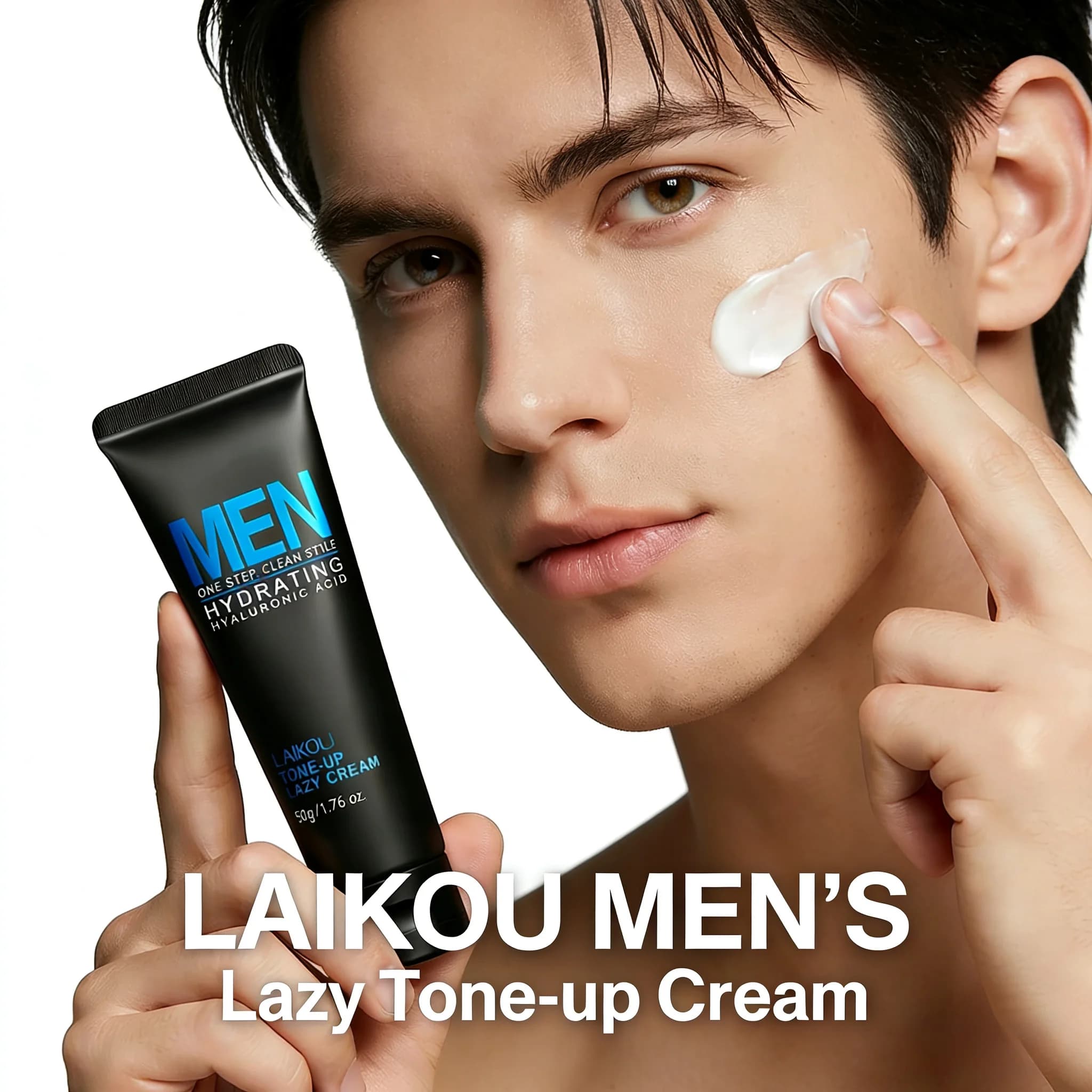 LAIKOU Toning Cream for Man 50g, Hyaluronic Acid Illuminating Hydrating, Oleosity Control BB Cream Corrector for Daily Maschile Use