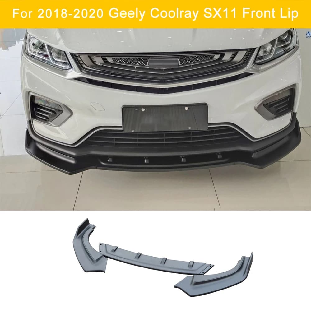 For Geely Coolray SX11 2018 2019 2020 Front bumper Lip Splitter Spoiler Diffuser Car External Tuning Accessories Body Kit