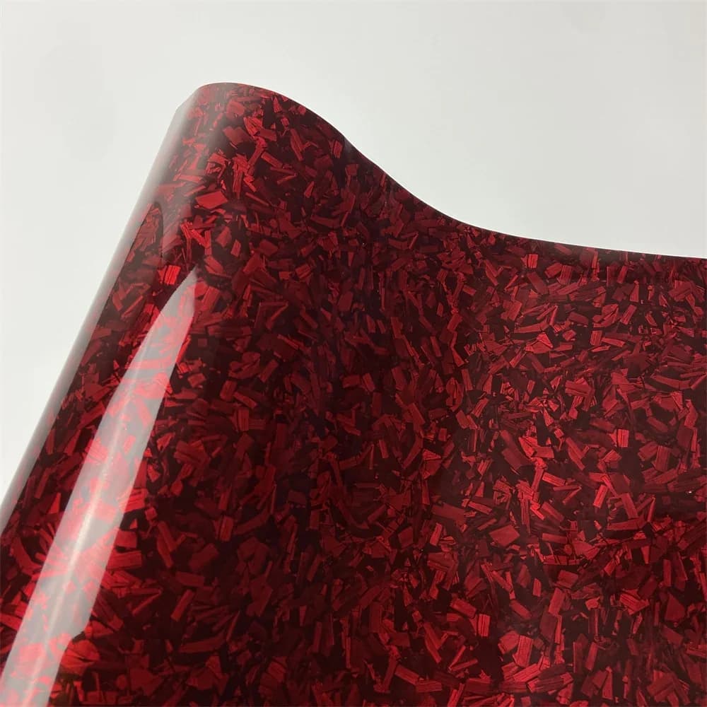 Color Change Glossy Red Forged Carbon Fiber Vinyl Film Car Sticker Motorcycle Decal Wrapping Film Auto Accessories