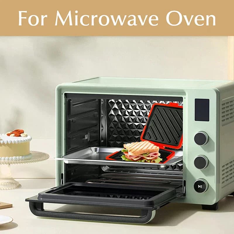 Teglia da forno multifunzionale in silicone con coltello da burro Riscaldamento rapido Forno a microonde Tostapane Piatto per sandwich per cucina 1PC