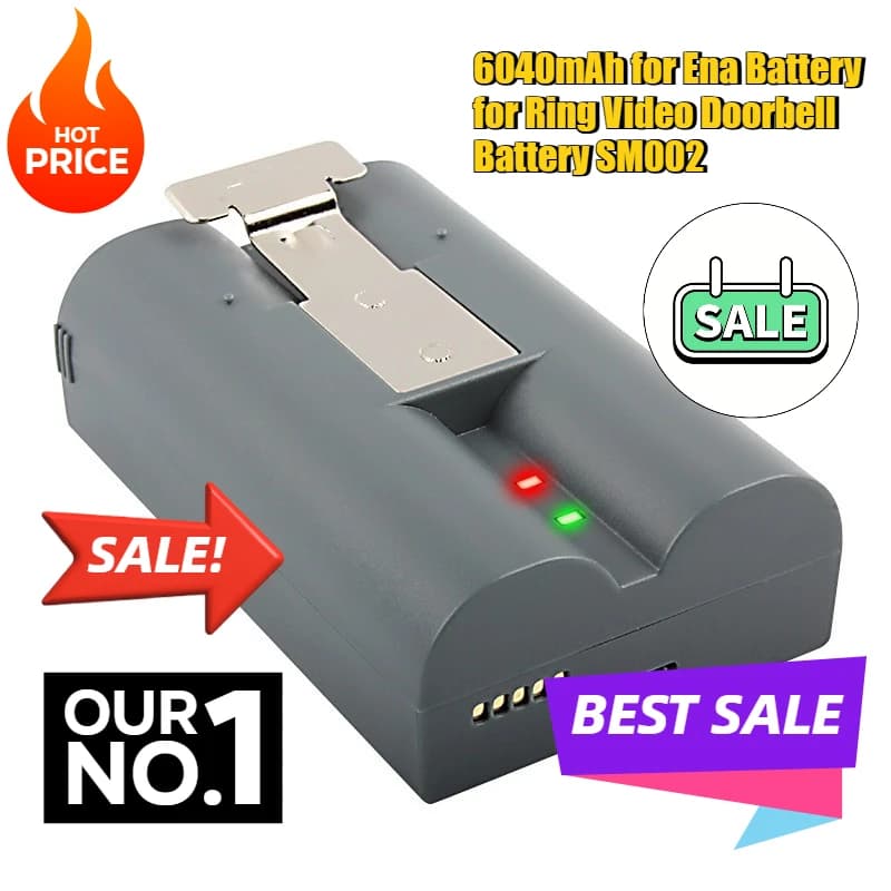 Batteria al litio da 6040 mAh per campanello video Ring SM002 Videocitofono