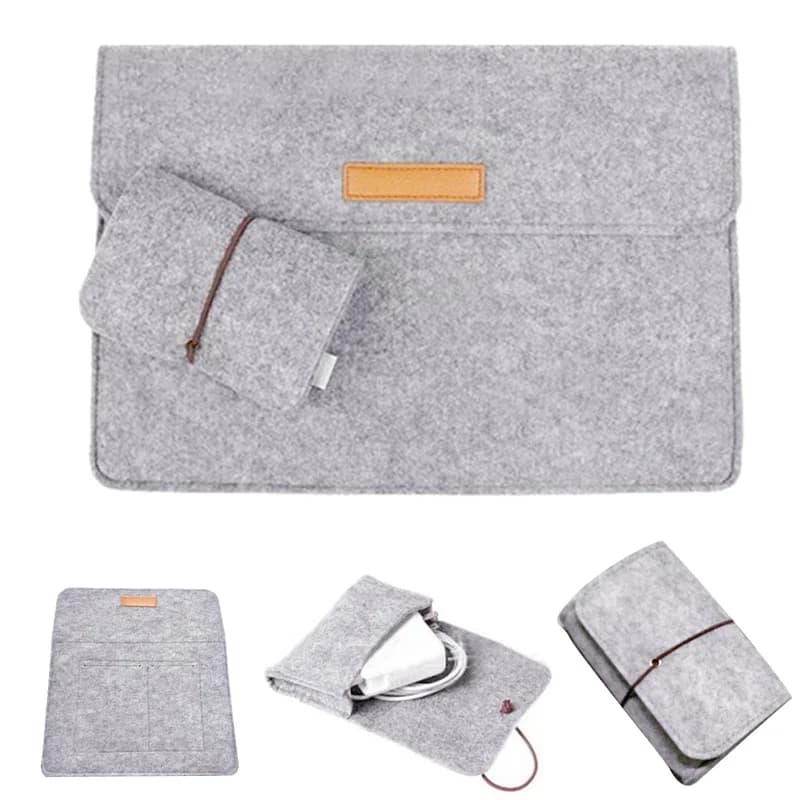Besegad feltro per il trasporto di buste per Laptop custodia per borsa per Macbook Air Pro Retina 11 12 13 15 pollici con caricatore borsa per Mouse magica