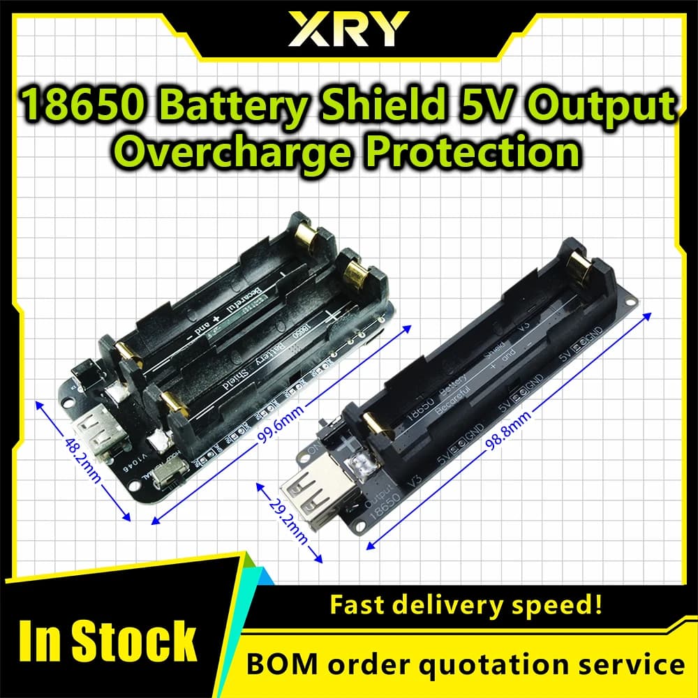 18650 Lithium Battery Shield V8 Mobile Power Expansion Board Module 5V/3A 3V/1A Micro USB For Arduino ESP32 ESP8266