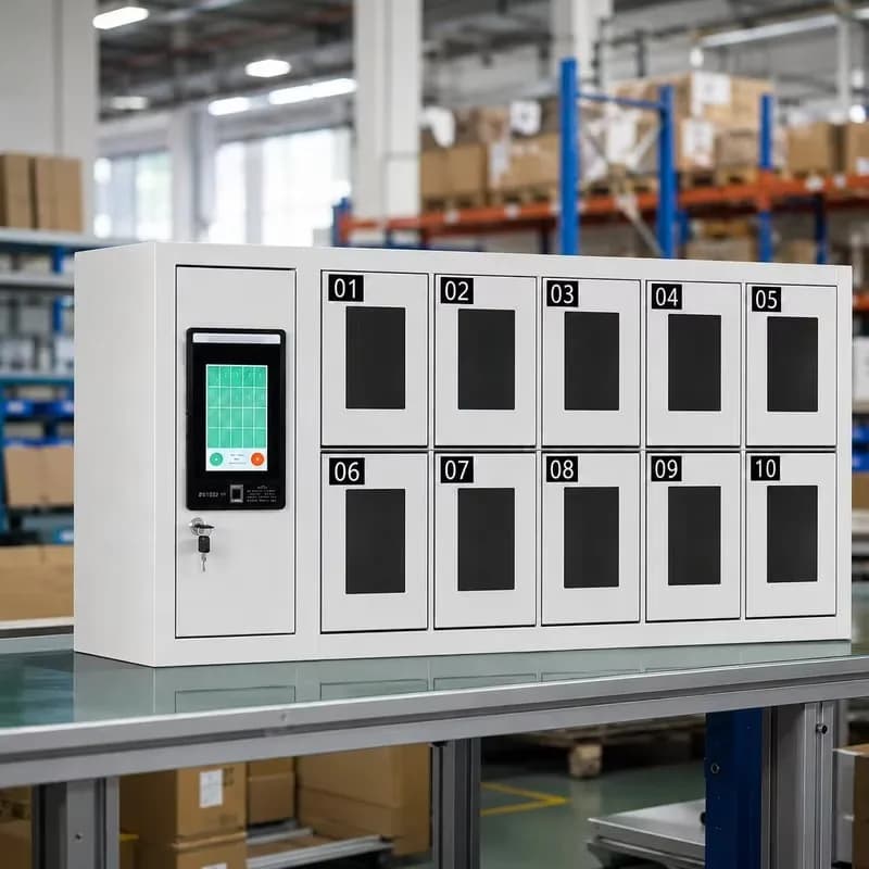 Smartphone charging cabinet Wall-mounted safety locker with touchscreen, suitable for schools and offices