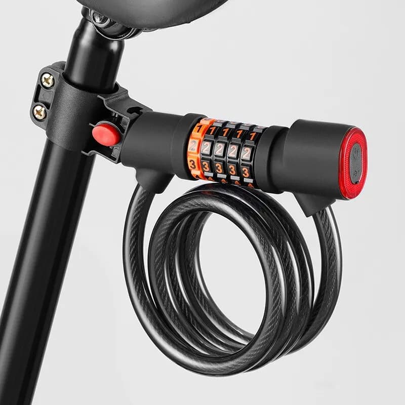 Bicycle Padlock with Backlight 5 Digit Safety Password Bicycle Lock Steel Cable Chain Bicycle Accessories