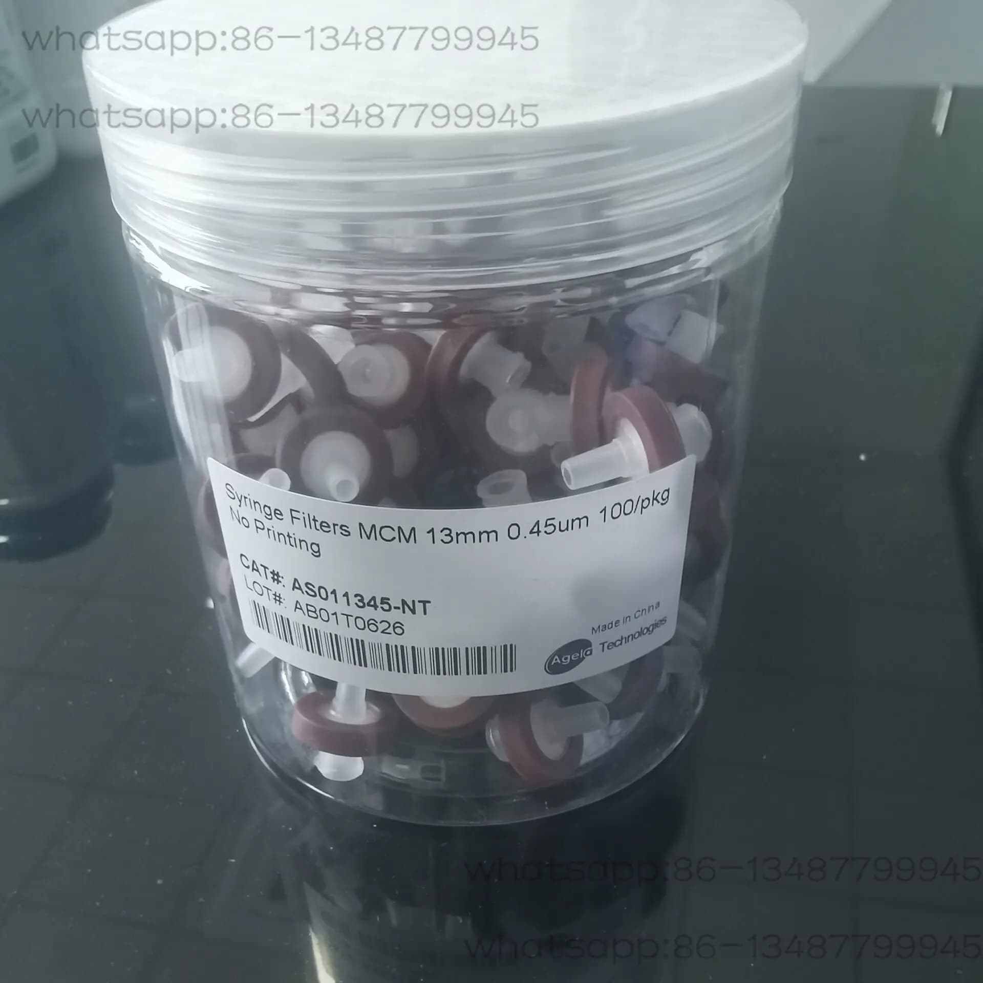 Aijel, Needle Filter, Hydrophilic Water Filter Membrane, Low Protein Adsorption MCM 13/0.22 Random Color-100 Pcs/barrel