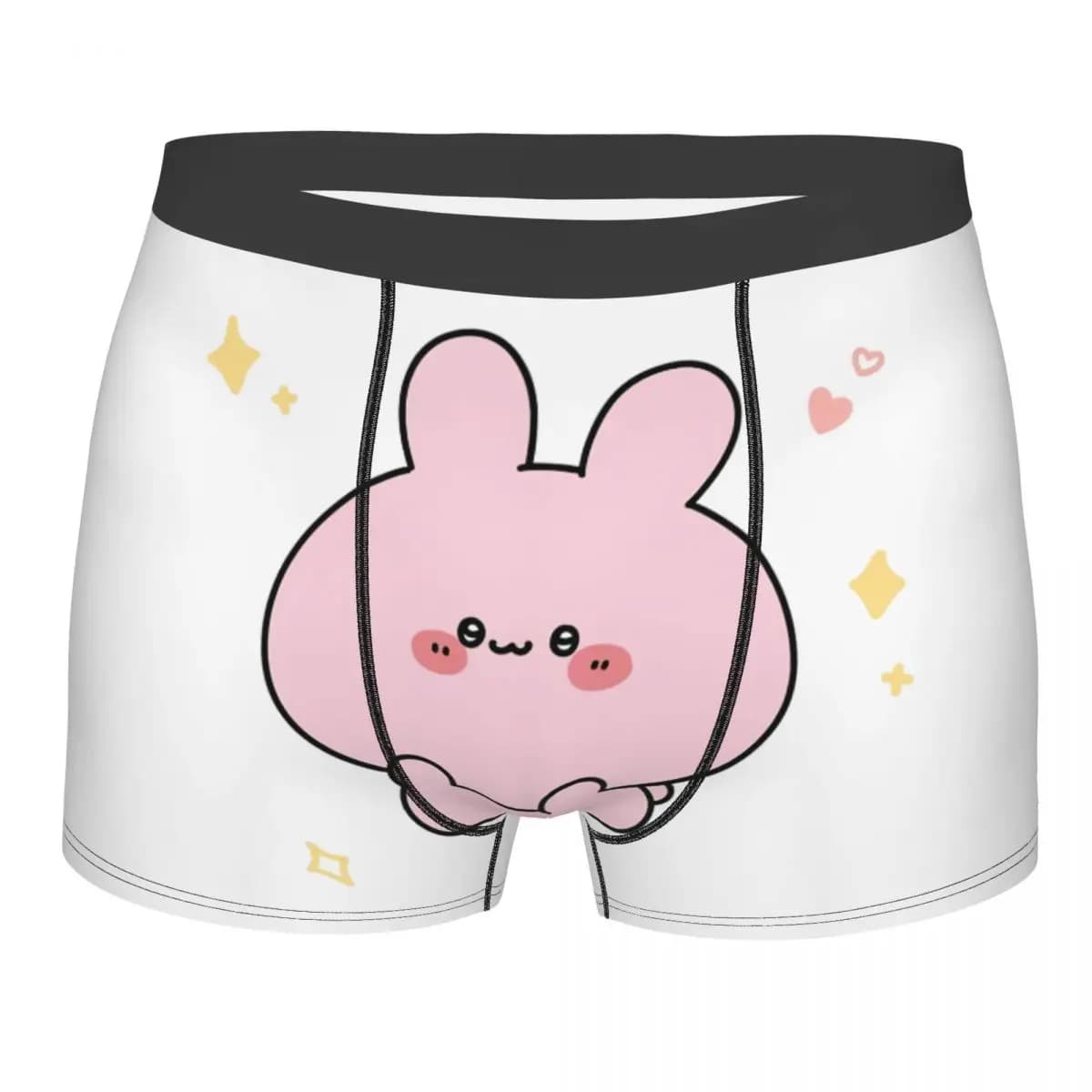 Asamimichaan Anime Cartoons Asamimi Boxer Shorts da uomo con stampa 3D, mutande elasticizzate da uomo
