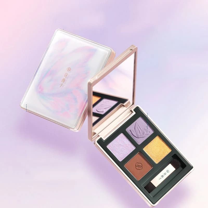 FLORASIS Palette Ombretti Viola Kite Dream Butterfly, Colori Terra, Shimmer Glitter, Fard in Polvere, Riparatore