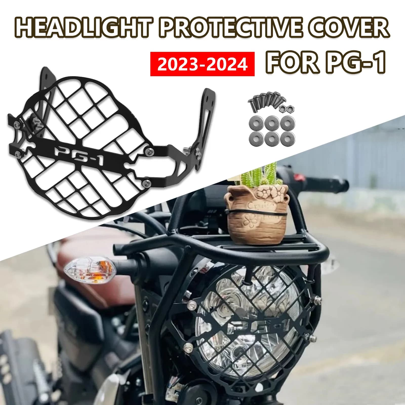 Accessori Moto: Protezione Faro, Rete Faro e Rete Decorativa per Yamaha PG-1 PG1 2023 2024