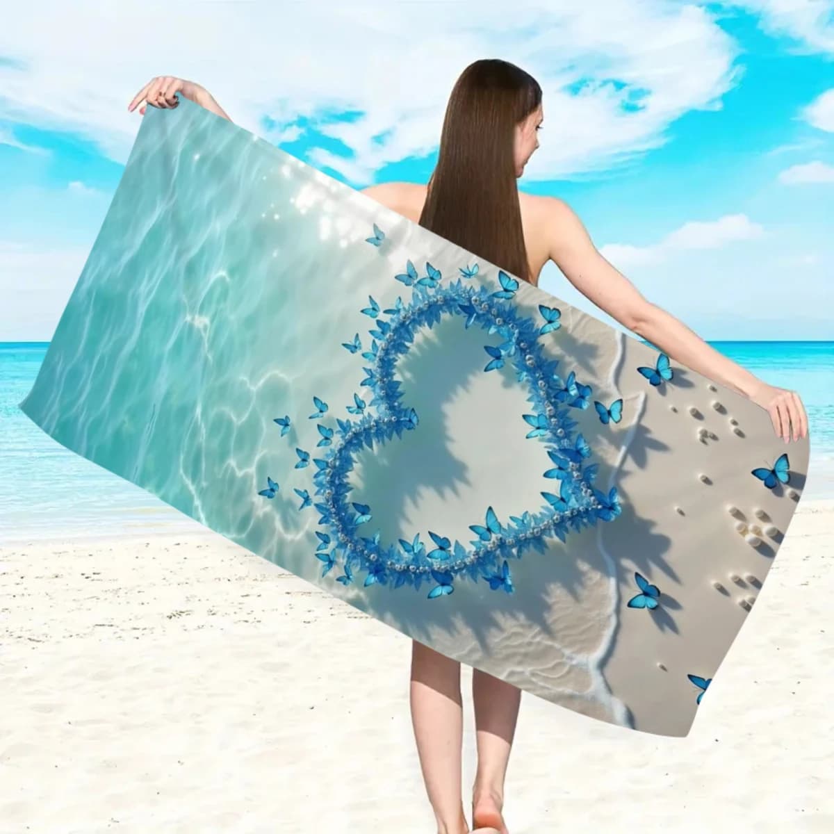 1pc Sea Star Beach Towel Quick Drying Absorbent Large Bath Towel Suitable For Outdoor Sports Swimming Gym And Yoga Mats