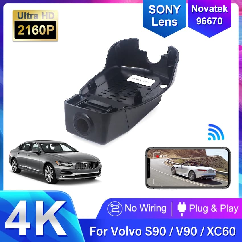 4K 2160P Plug and play DVR auto recorder Dash Cam Camera for Volvo XC60/S90/V90/S90 2017 2018 2020 APP Control
