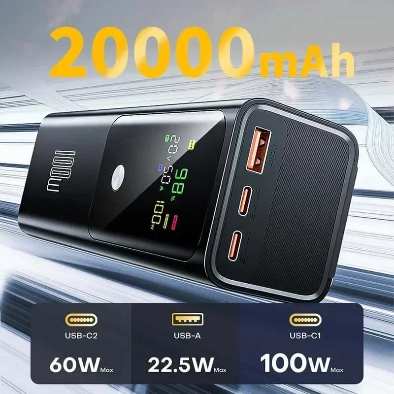 Power Bank da 20000 mAh con ricarica rapida PD da 100 W per Apple MacBook, iPhone, Samsung Galaxy, laptop Dell e tablet iPad