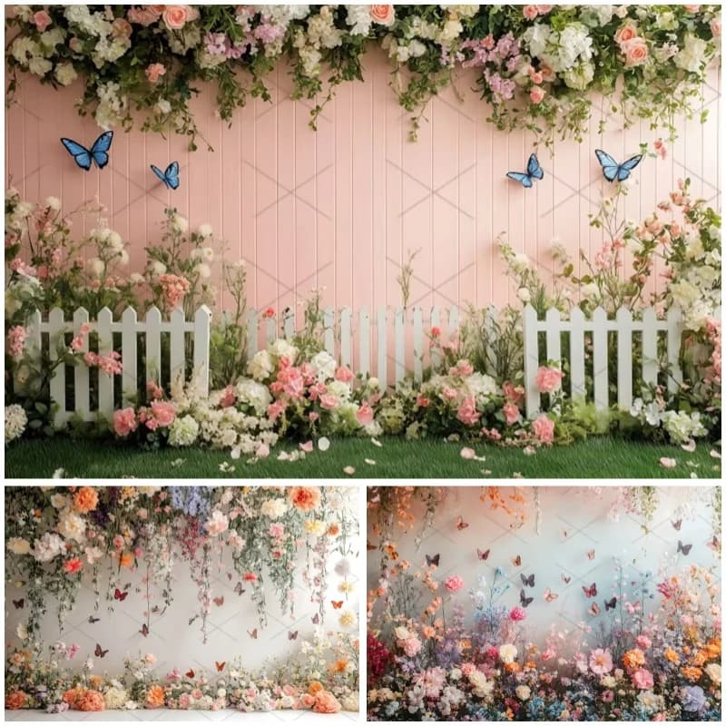Sfondo di matrimonio con parete di fiori, tende floreali con rose, addio al nubilato, baby shower, ritratto artistico, sfondo fotografico, oggetti di scena