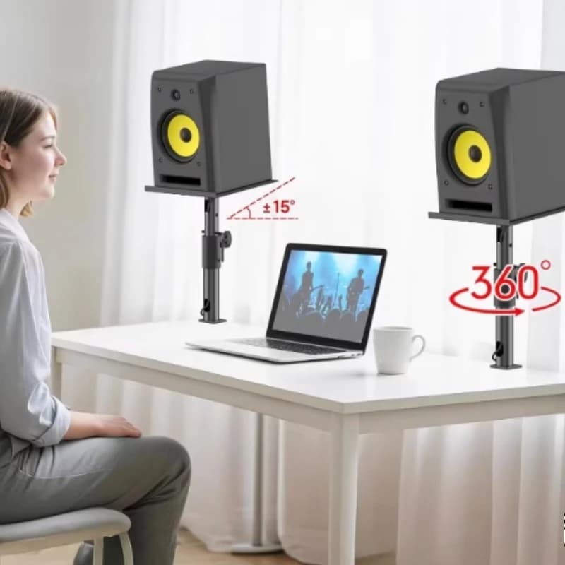Support for Elegant Speakers with Tray Base, Vertical Floor Support for Studio Monitor, Hi-Fi Folding Rack