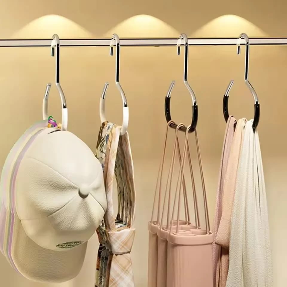Gancio appendiabiti a cerchio resistente, antiscivolo e che non lascia segni, per cappelli, sciarpe, asciugamani e cravatte
