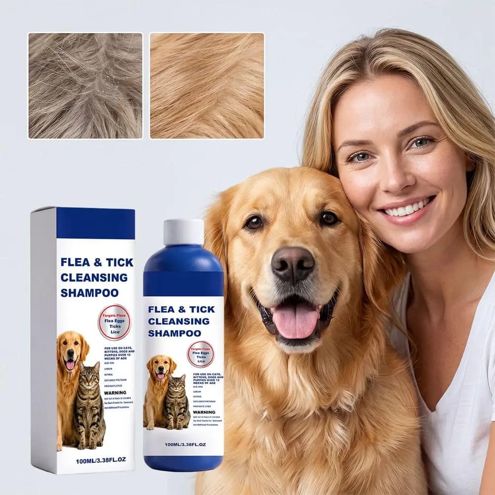 Pet Flea Tick Cleansing Shampoo For Dogs Cats Deep Cleaning Deodorizing Pet Grooming Wash Care Shampoo For Removing Lice