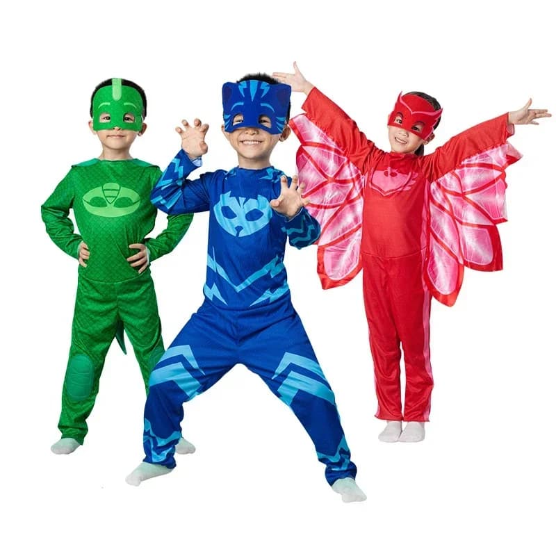 Cartoon Pj Costume Cosplay Anime Figura Spogliatoio Vestiti Natale Halloween Festa di compleanno per Ragazzo Ragazza Accessori per bambini Regali