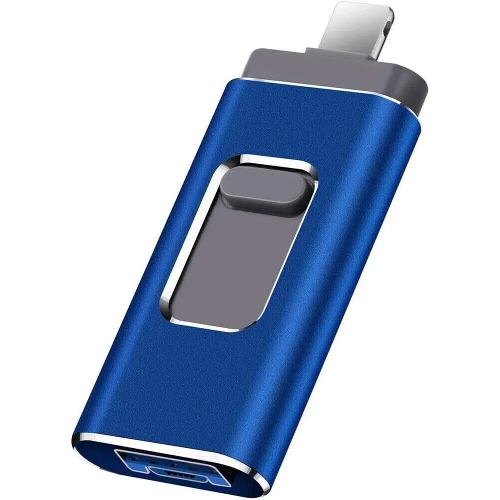 Chiavetta USB 4-in-1 per iPhone, Type-C, Android e Computer, Memoria USB 3.0, Pen Drive per Trasferimento Foto