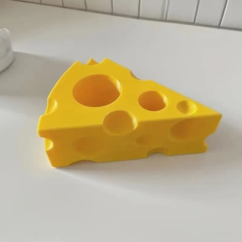 Divertente portaspazzolino e dentifricio per formaggio stampato in 3D per bambini Scaffale multifunzionale facile da pulire 55KF