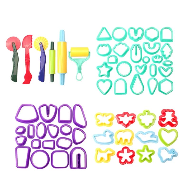 Creative 3D Plasticine Mold Modeling Clay Accessories DIY Play Dough Noodle Tool Kit Plastic Set Knife Mold Kids Educational Toy