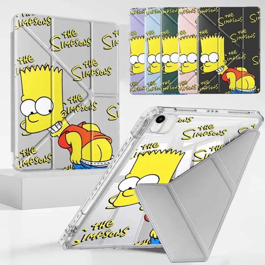 Custodia per Tablet Parodia The Simpsons Homer Bart per iPad Pro 11, 10, 9, 8, 7 generazione, 12.9 pollici, Air 4, 5, M3, M2, 1, 2, M4, 11 pollici, Pro 2025, Mini
