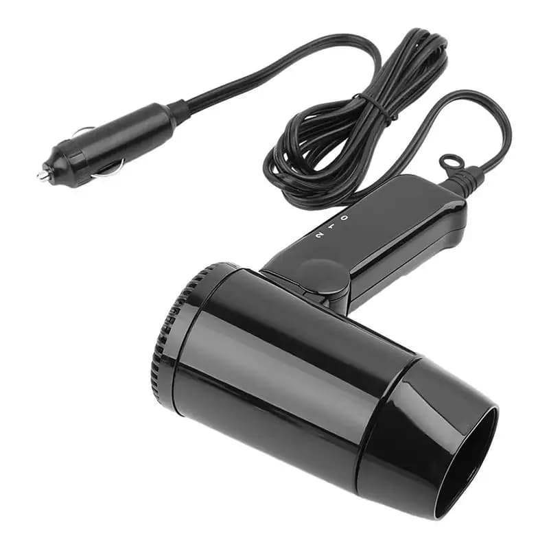 Asciugacapelli 12V pieghevole ventilatore per auto portatile 2 In 1 finestra sbrinatore porta presa accendisigari per viaggio su strada Camper RV SUV