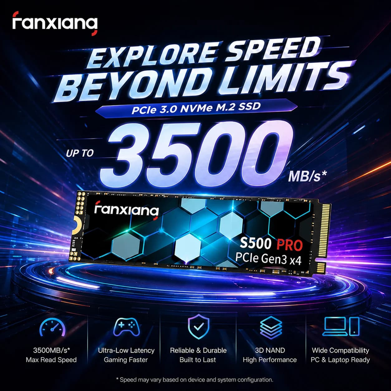 Fanxiang S500 Pro M.2 SSD Disco Rigido 1TB 2TB 3500MB/s NVMe M2 SSD 512GB PCIe 3.0 Unità a Stato Solido Interna per Laptop e PC Desktop