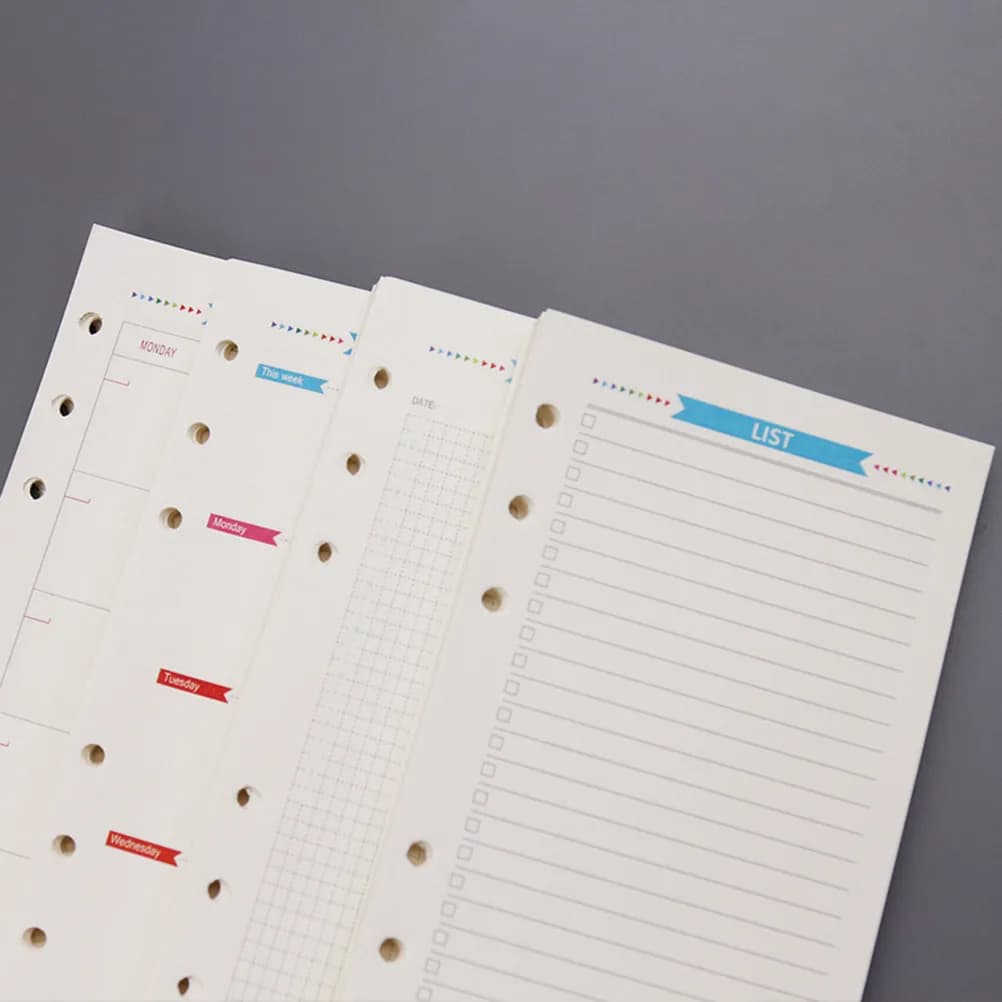 40 Fogli A5 di Carta per Ricarica Raccoglitori, a Righe, Resistente, Finitura Liscia, Ideale per Quaderni a Spirale, Agende, Planner, Uso in Ufficio e in Viaggio