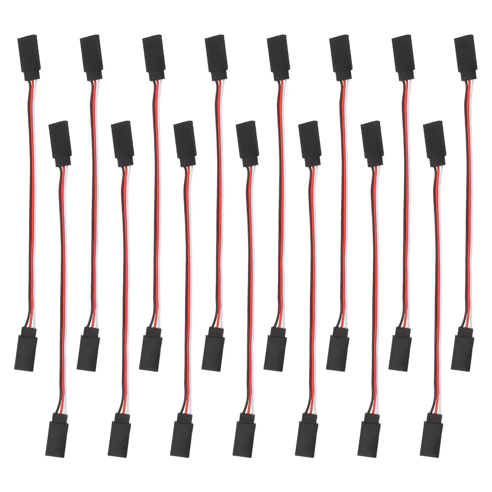 15 pezzi di accessori per servo, cavo di prolunga a basso profilo da 150 mm per aeroplani ed elicotteri RC, kit di cablaggio con connettori maschio-maschio
