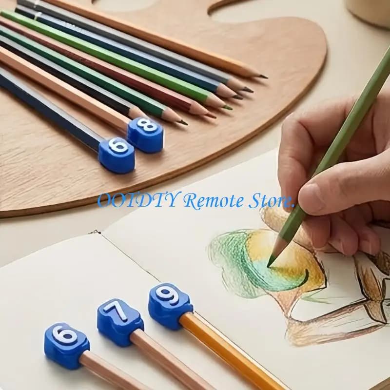 Numbered Pencil Cover Set 1 to 20, Soft Point Protectors, 20 Piece Set for Classroom Sorting and Desk Organization