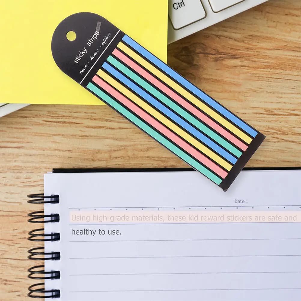 2 Libri con Strisce Adesive Colorate per Indice, Segnapagina Portatili per Annotazioni e Evidenziazioni