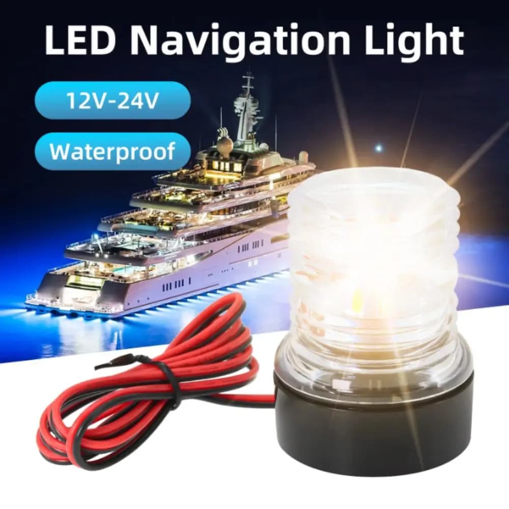 Luce di Navigazione a LED a 360 Gradi per Imbarcazioni, Lampada per Yacht, Indicatore di Segnalazione per la Navigazione