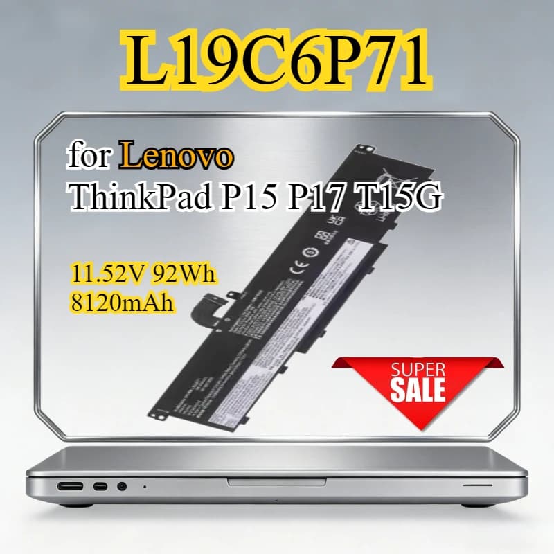 Batteria per Laptop L19C6P71 per Lenovo ThinkPad P15 P17 T15G Gen1 20SN 20SQ 20ST 20SU 5B10W13958 W13959 SB10T83202 TP00124A L19L6P71