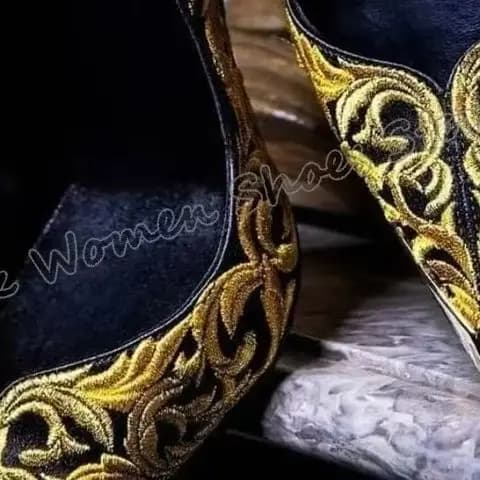 Embroidery Pumps Slip-On Mixed Color Leather Fashion Elegant Concise Sexy Luxury Party Dress Women Shoes Pointed Toe Thin Heel