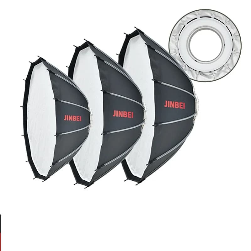 JINBEI 65 Softbox Parabolico a Montaggio Rapido Bowens per Studio Fotografico con Kit Luce Speedlite, Borsa, Diffusore e Griglia