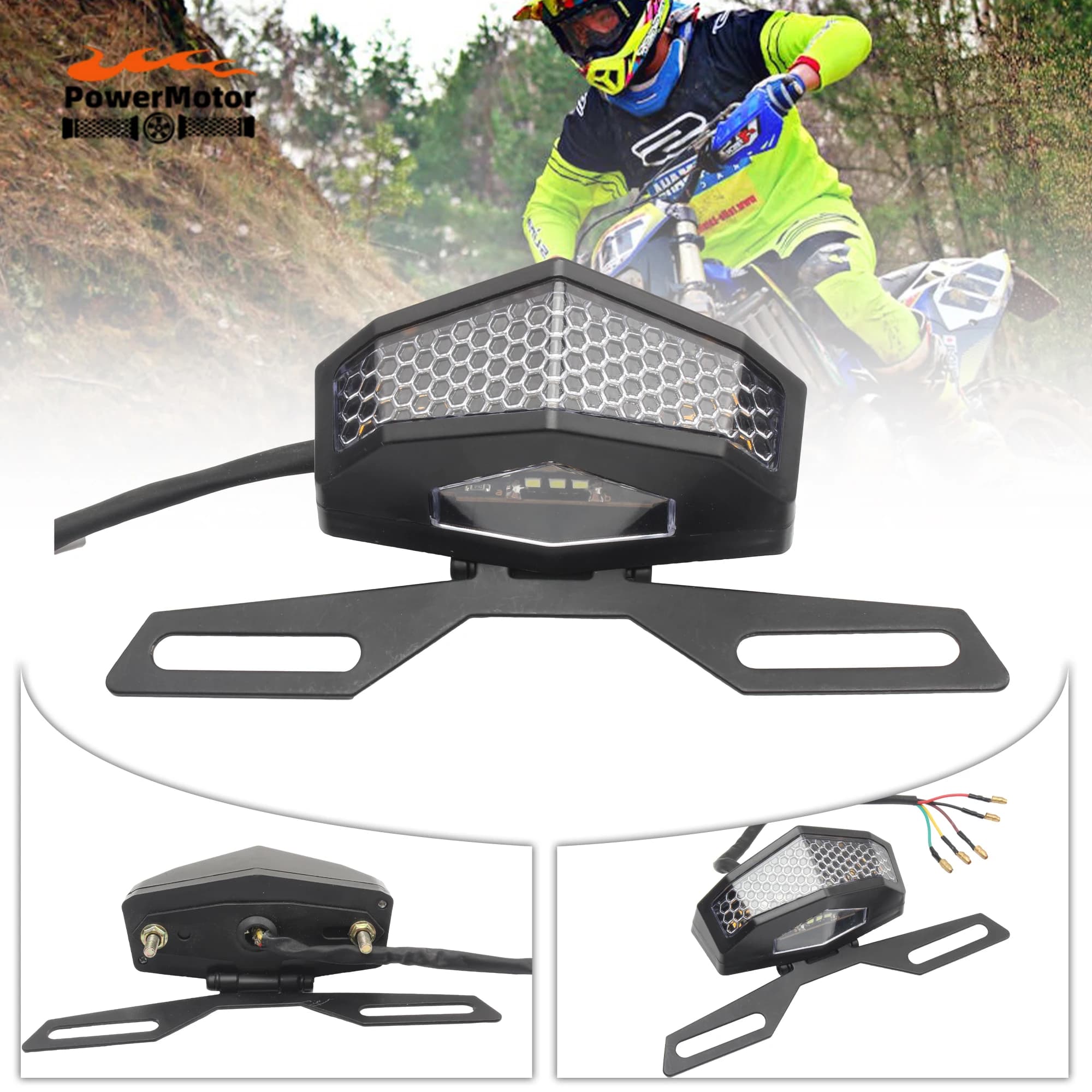 Fanale posteriore per moto Luce freno a LED per Honda Harley Yamaha posteriore Cafe Racer Motore Bi Enduro Dirt Bike Spia LED Parti