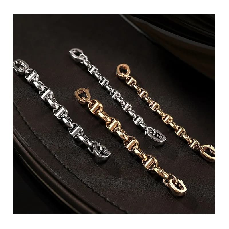 Pig Nose Pearl Universal Extension Chain Gold Necklace Bracelet Extended Chain Accessories Double Button Head Chain