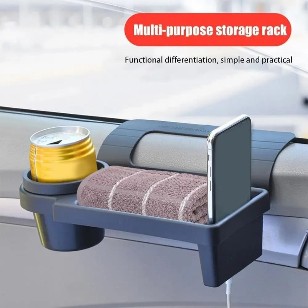 Water Cup Holder Side Hanging Storage Rack Space-Saving Waterproof Vehicle Door Storage Box Anti-slip Mat Sturdy