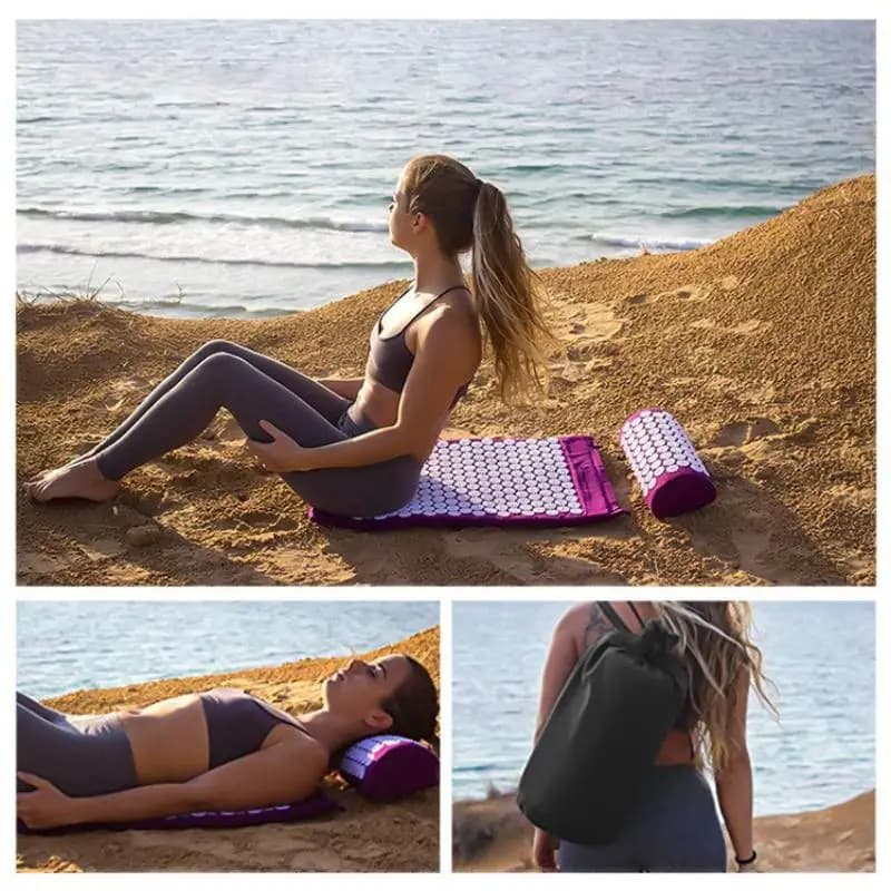 Mat set and pillow for type pressure | Needles for body with brooch massage for relaxation, yoga, fitness recovery