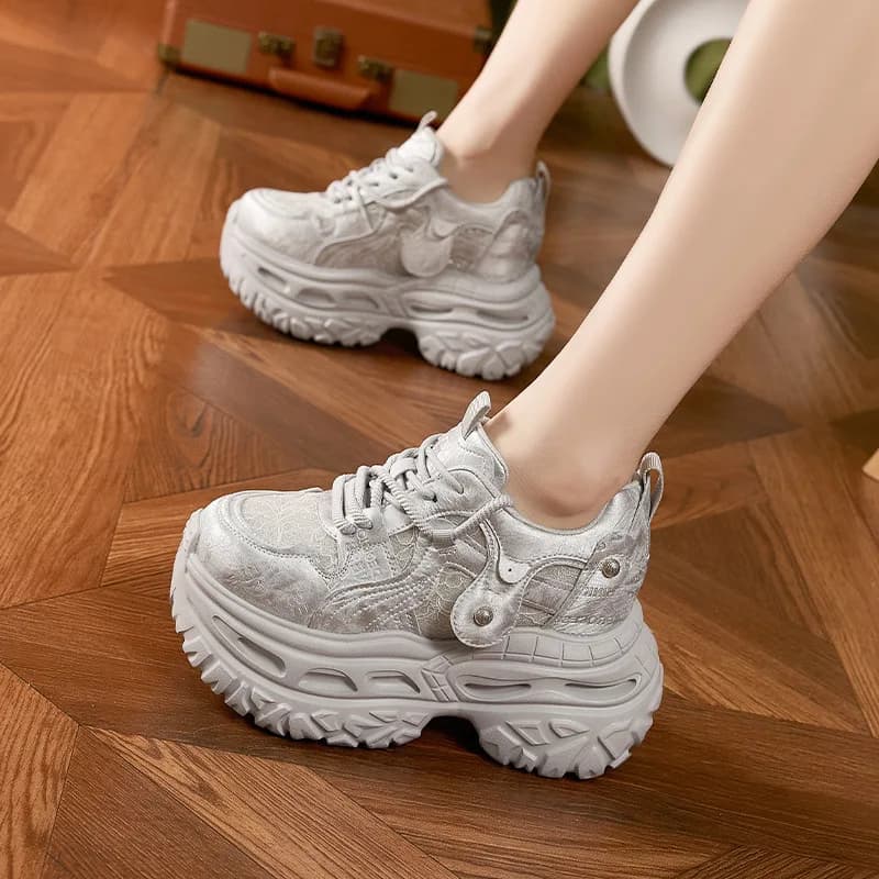 Scarpe con Rialzo per Donna, Nuova Moda Primaverile, Scarpe Sportive Casual in Rete, Leggere e Versatili, Scarpe da Donna con Aumento di Altezza Interno