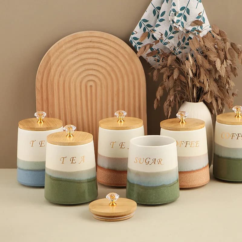 Creative Ceramic Storage Jars, Sealed Jars, Food Storage Containers, Tea Boxes, Storage Bottles, Spice Jars, Kitchen Supplies
