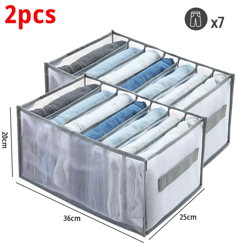 Organizzatore per cassetti per biancheria intima, reggiseni, calzini, pantaloni, jeans, scatola portaoggetti, organizer per armadio, organizer per vestiti, organizer per magliette.