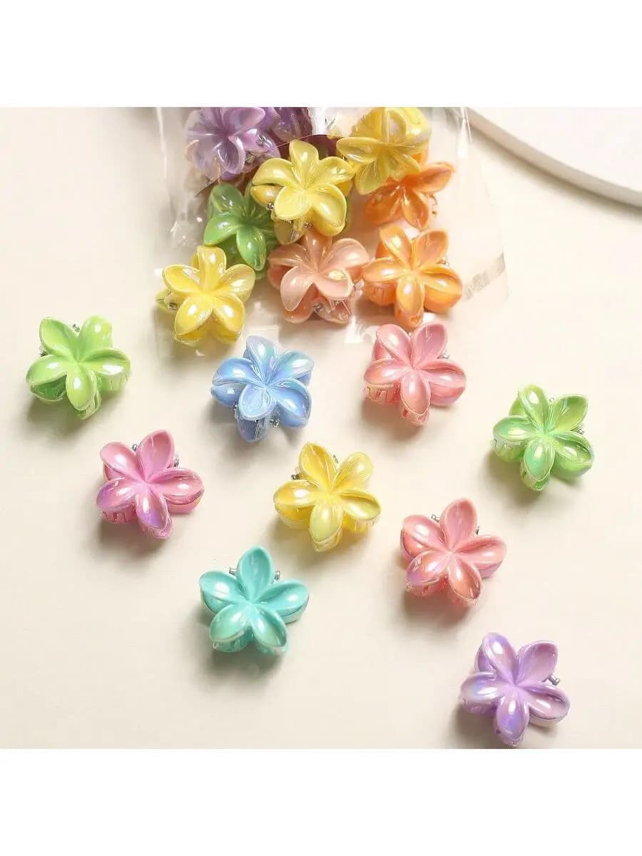 Mini Floral Hair Clips For Women, Colorful Flower Claw Clips Hair Accessories