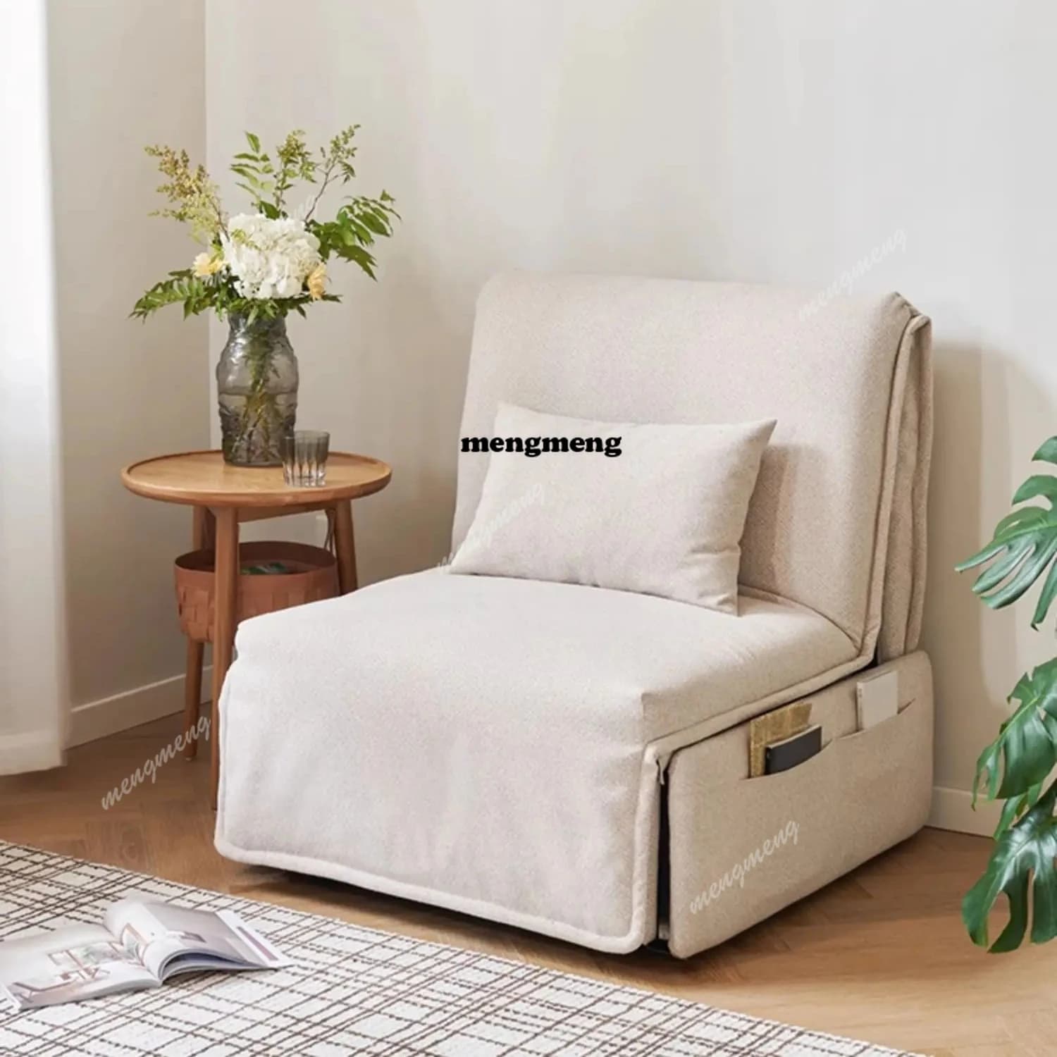 Divano letto elettrico confortevole con telecomando intelligente, multifunzione, pieghevole, per soggiorno, modello Tofu Block.
