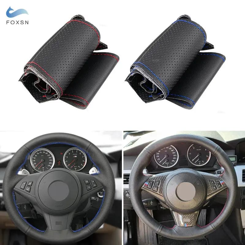 Coprivolante in pelle Trim Cucito a mano per BMW E60 E61 Touring 530d 545i 550i E63 Coupe E64 630i 645Ci 650i 2003-2010