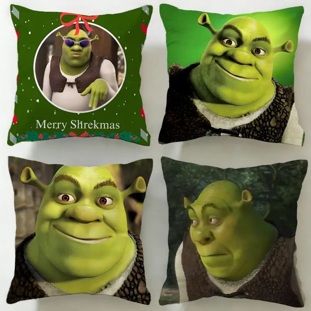 Fodera per cuscino classica del film d'animazione Shrek, morbida e facile da lavare – versatile per divano, letto, viaggi e ufficio