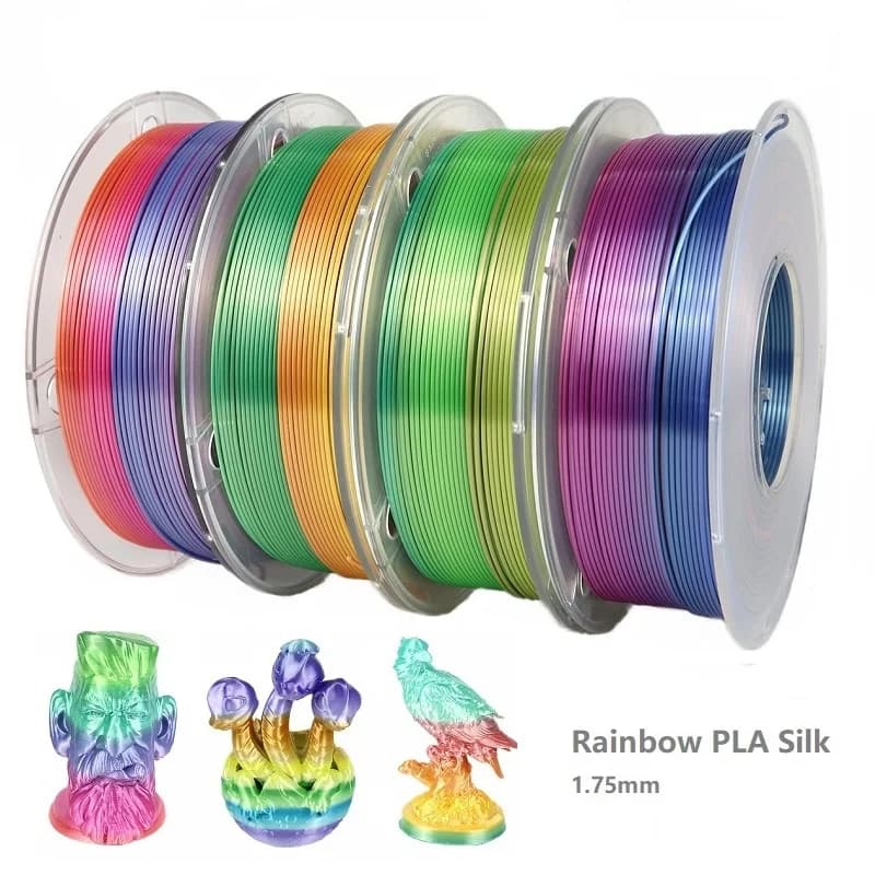 Rainbow Silk Filament PLA 1.75mm 1kg 500g 250g 3D Printer Filament Change Color Pen 3D Printing Materials Filament Grade PLA